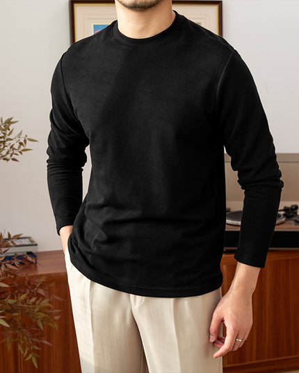 Long Sleeve T-shirt Men Fashion Round Neck