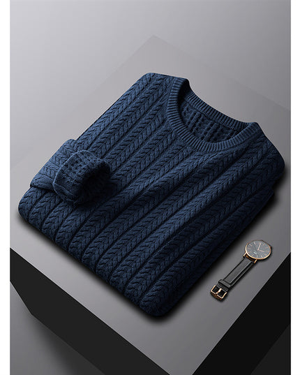 Sweater Men's Thick Cotton Solid Color With Fur