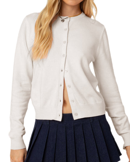 Autumn And Winter Women's Clothing Solid Color Buttons Cardigan Long Sleeve