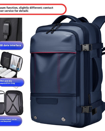 Large Capacity Expansion Multifunctional Vacuum Compression Backpack For Men