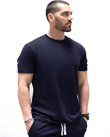 Solid Color Fitness Men's Round Neck Sports Short Sleeve