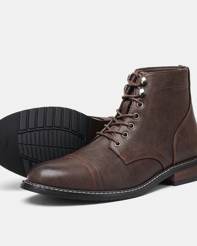Men's Plus Size Retro Fashion Work Clothes Leather Martin Boots