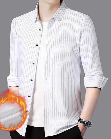 High-grade Striped Long-sleeved Shirt Men's Spring And Autumn Business Casual