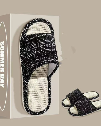 Indoor Summer Sweat Absorbing Cotton And Linen Slippers