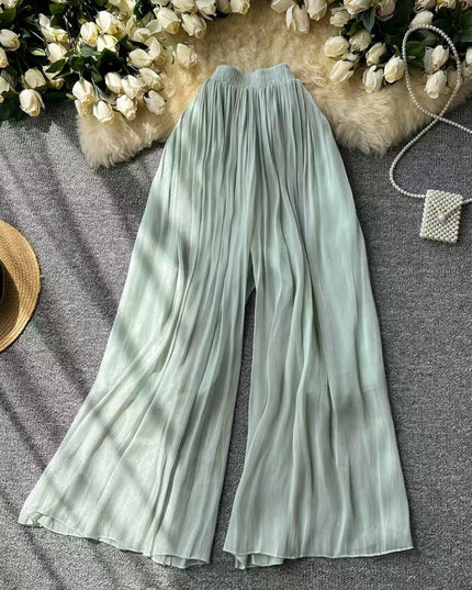High-end Elegant Ice Silk High Waist Slimming Long Pants