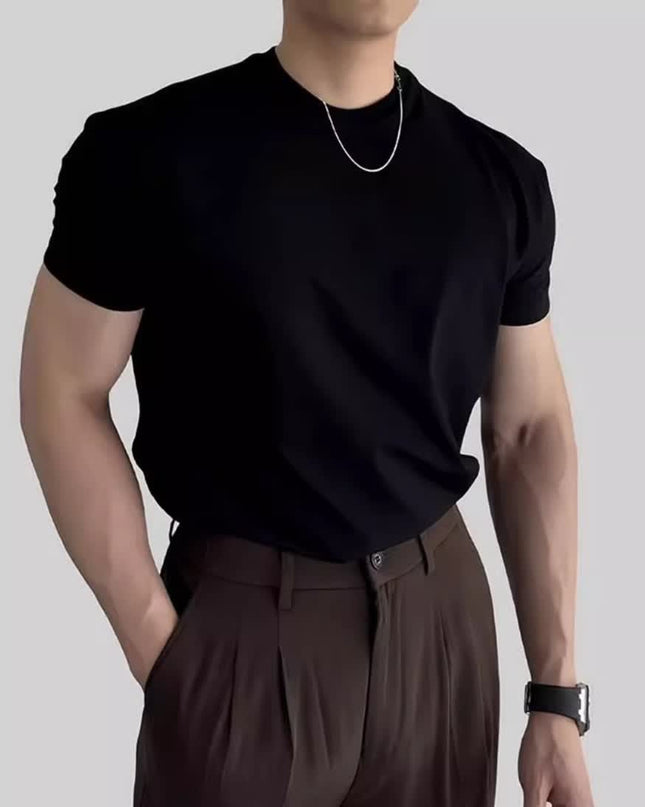 Sports Fitness Clothes Closed Short-sleeved T-shirt Men