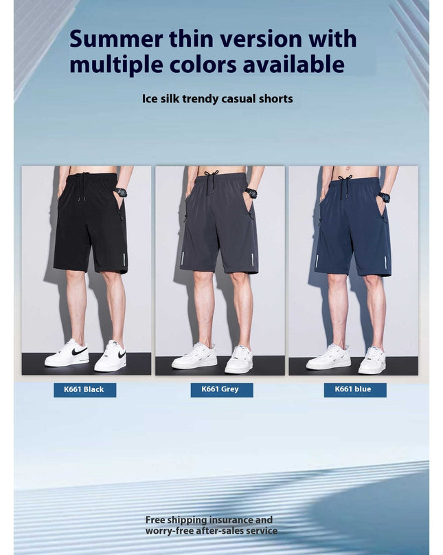 Thin Ice Silk Quick-drying Running Fitness Men's Sports Shorts
