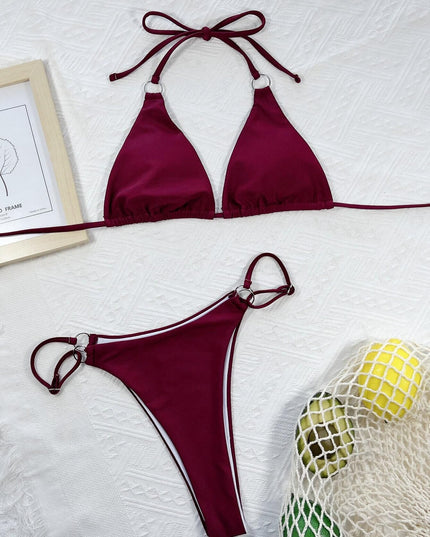 Women's Split Swimsuit Bikini Solid