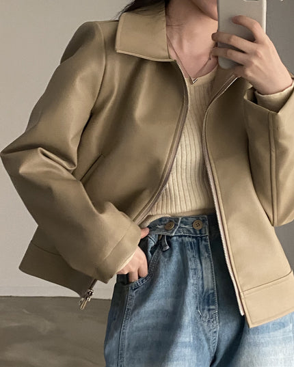 Handsome Cool Girl Versatile Motorcycle Jacket