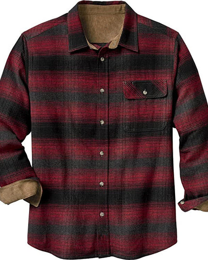 European And American Spring And Autumn Single-breasted Plaid Shirt Long Sleeve Loose