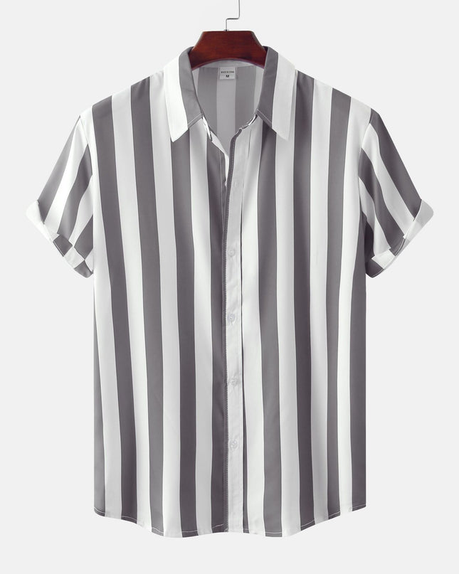 Men's 3D Printed Short Sleeve Turn Loose Shirt