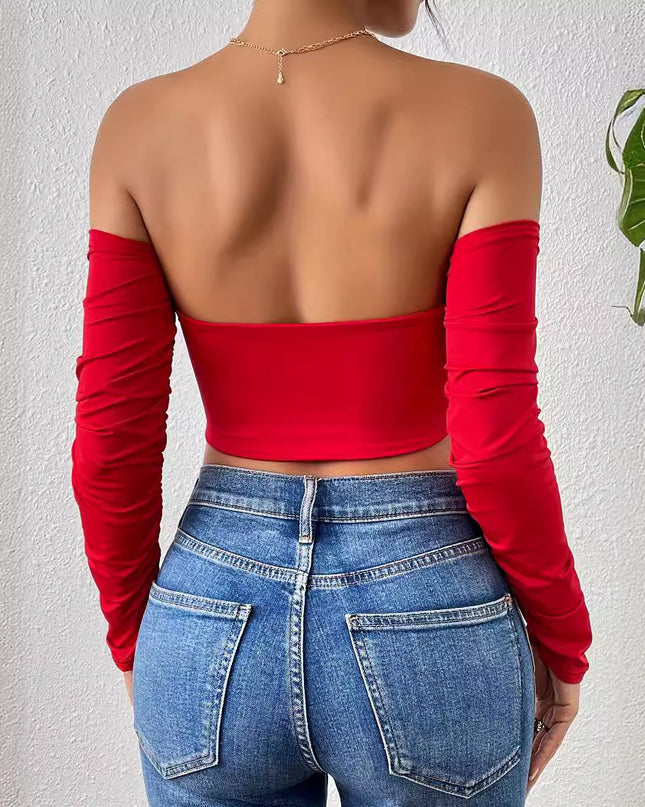 Night Club Style Slimming Waist Drawstring Long-sleeved Vest Can Be Worn Outside
