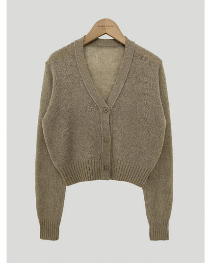 Simple All-match V-neck Single Breasted Sweater Coat