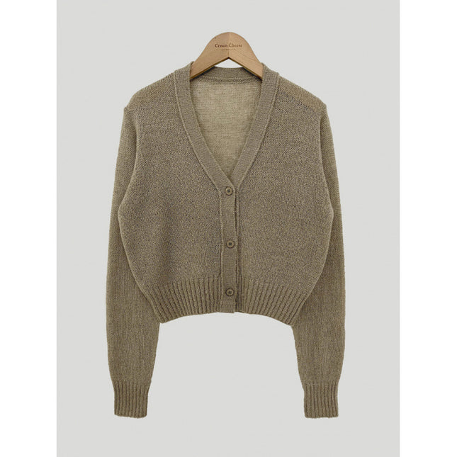 Simple All-match V-neck Single Breasted Sweater Coat