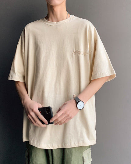 Hong Kong Style Men's Loose Couple Short-sleeved T-shirt