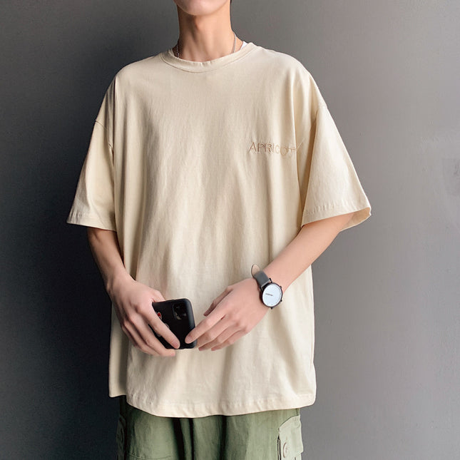 Hong Kong Style Men's Loose Couple Short-sleeved T-shirt