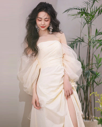 Tube Top Light Wedding Dress Bride Simple Long