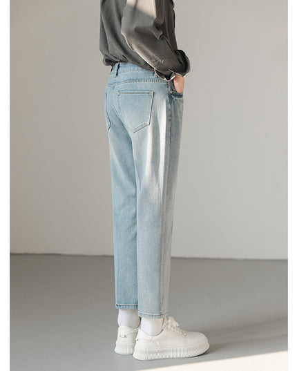 Versatile Casual Small Leg Cropped Jeans For Men