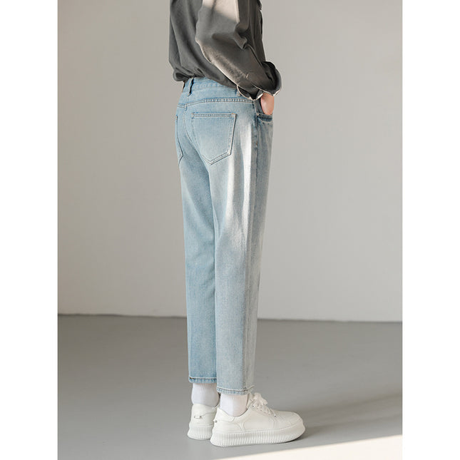 Versatile Casual Small Leg Cropped Jeans For Men