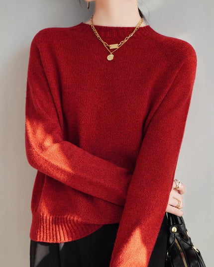 Seven-pin Thickened Skin-friendly Velvet Flower Yarn Sweater Classic Round Neck