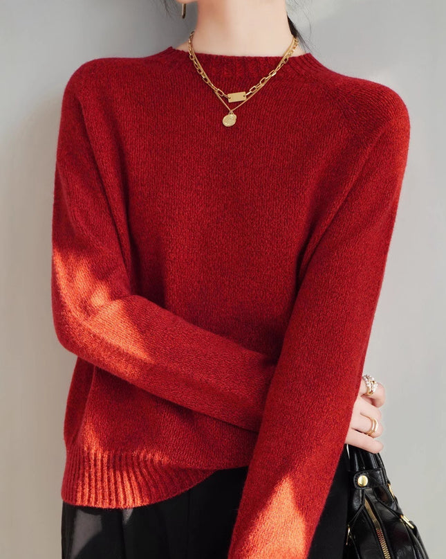 Seven-pin Thickened Skin-friendly Velvet Flower Yarn Sweater Classic Round Neck