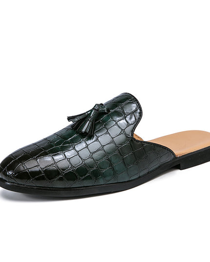 Men's Fashion Half-support Slip-on Tassel Brogue Leather Shoes