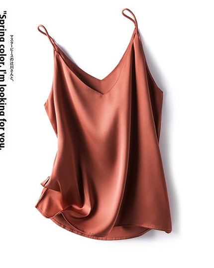 New Satin Pure Color All-matching Vest