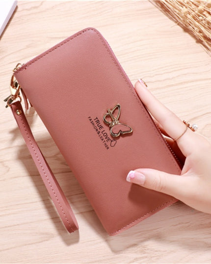 Ladies Wallet Long Zipper Student Faux Leather