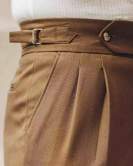 Casual High-waisted Men's Business Paris Button Straight Leg Neapolitan Sag Wear Pants