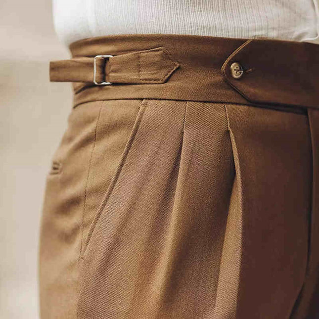 Casual High-waisted Men's Business Paris Button Straight Leg Neapolitan Sag Wear Pants