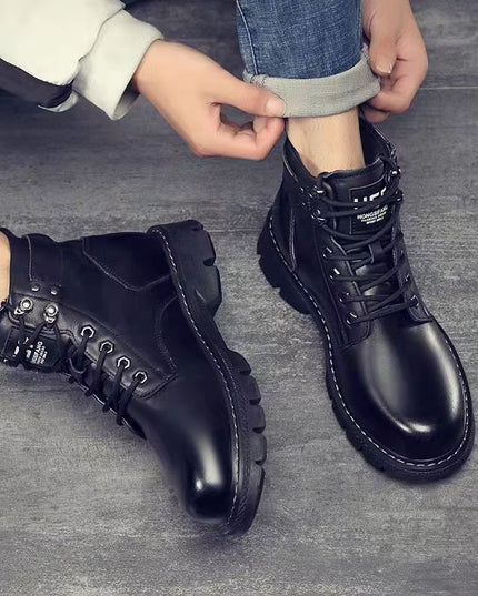 Men's New High Top Versatile Casual Leather Martin Boots
