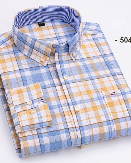 Men's Long-sleeved Cotton Shirt Business Casual Slim-fitting Shirt