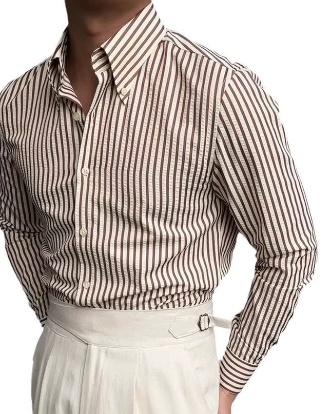 Spring Seersucker Series Shirt Men
