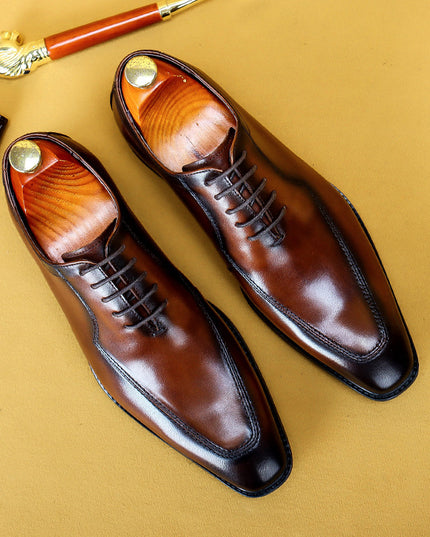 Business Dress Shoes Leather Pointed Scalp Men's Oxford Suit Shoes