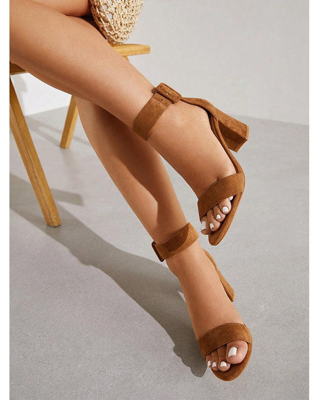 Open Toe Sandals With Heel Wrapped Strap