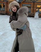Milk Tea Color With Fur Collar