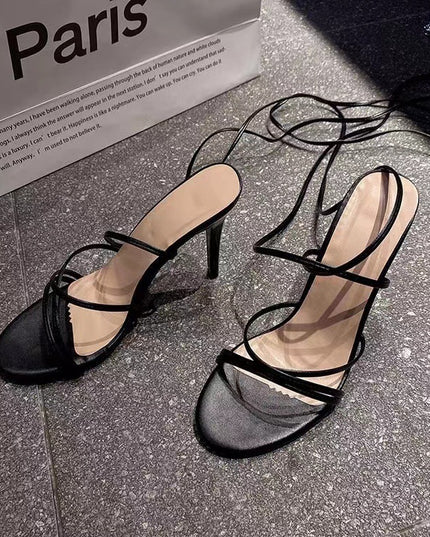 High Heel Sandals Women's Round Toe Strap Stiletto Heel