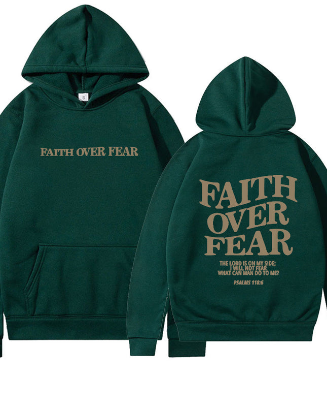 New Hoodie Faith Fear Men's And Women's Printed Sweatshirt