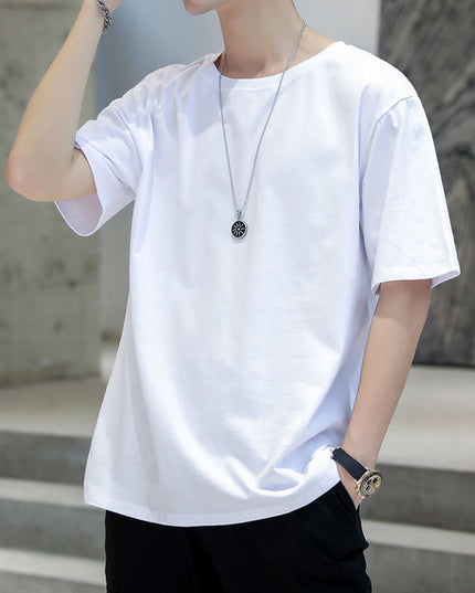 Men's Solid Color Short-sleeved T-shirt