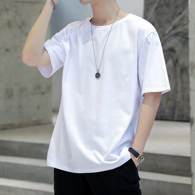 Men's Solid Color Short-sleeved T-shirt