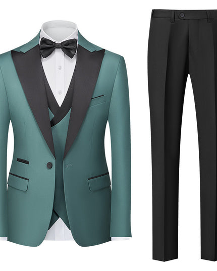 Men's New Suit Three-piece Korean-style Slim-fit Dress Suit
