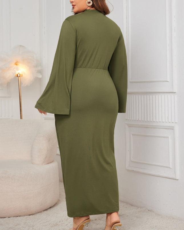 Spring And Autumn Solid Color Turtleneck Dress