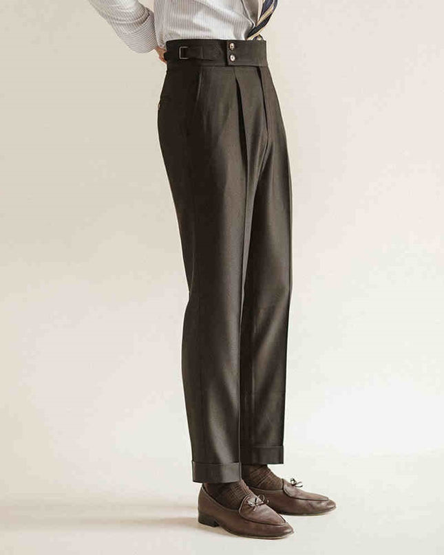 Casual High-waisted Men's Business Paris Button Straight Leg Neapolitan Sag Wear Pants
