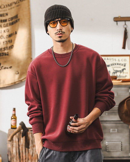 Loose And Simple Purplish Red Top For Men
