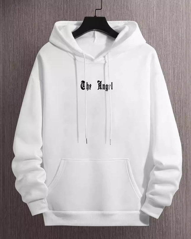 Trendy Angel Wings Printed Hooded Men's Sweater