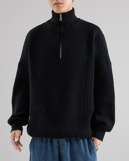 Men's Turtleneck Half Zipper Thickening Thermal Sweater