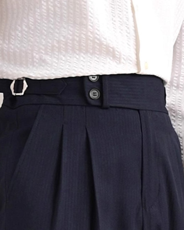 Retro Casual Business Non-ironing Mid-waist Wool Suit Pants