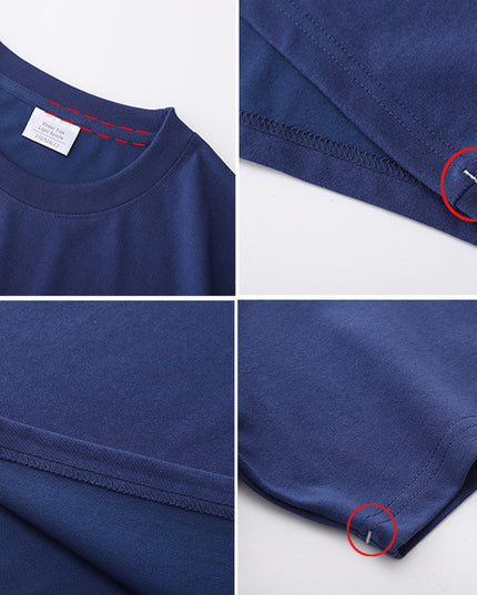 Heavy Cotton T-shirt Plus Size Round Neck Bottoming Shirt Thickened 240g