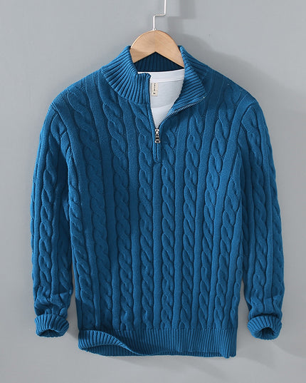 Sweater Loose Zip Pullover Knitting Sweater Coat Men