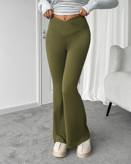 Casual Slim-fitting Belly Contracting Peach Hip Micro-pull Yoga Trousers Women's Clothing